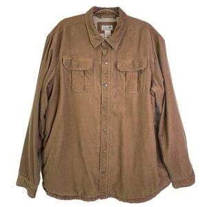 L.L. Bean Corduroy Jacket  Fleece Lined Snap Front Flap Pocket LL Bean Jacket